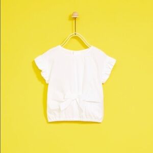 Zara Toddler Girl Bow Back Top 2–3T White Flutter Sleeve Shirt NWT